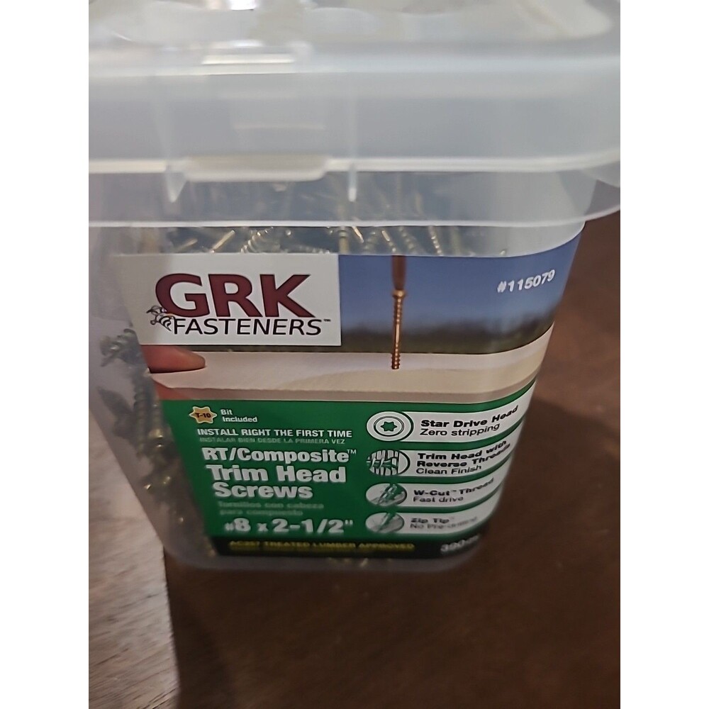 GRK Fasteners Deck Elite No. 8  X 2-1/2  in. Trim Head Deck Screws 390 pc